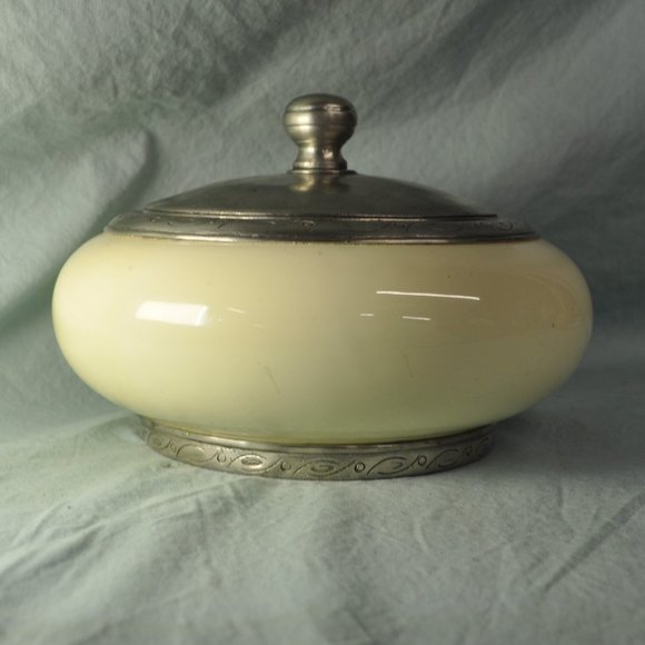 vintage Cosi Tabellini CT ceramic pewter urn bowl with lid (103) - Picture 1 of 11